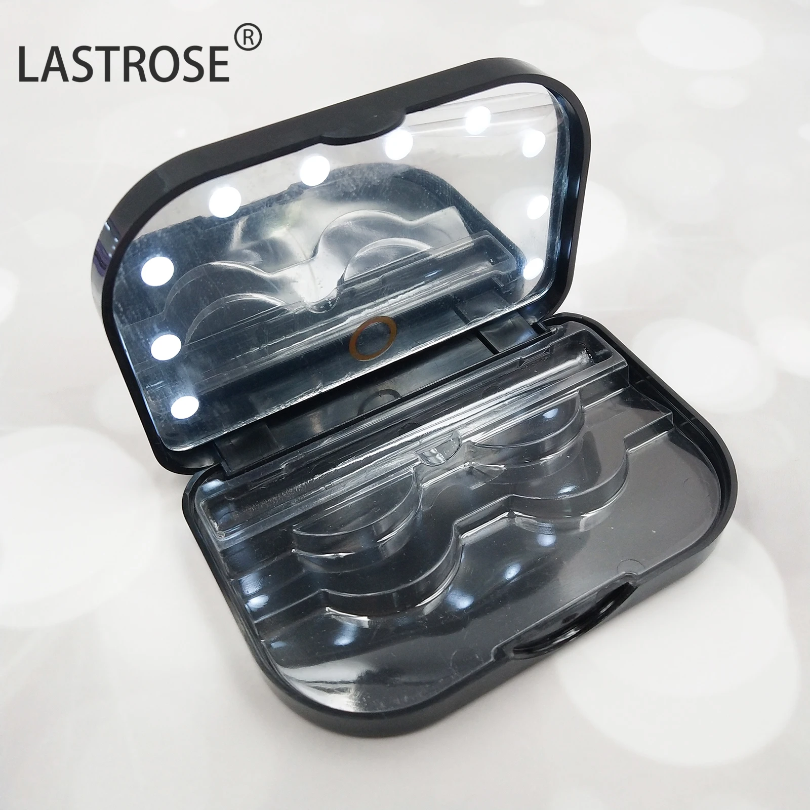 hot selling led light mirror lashes case unique eye lash packaging with OEM logo luxury paper false eyelash packaging box