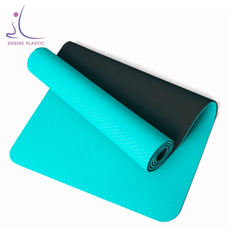 Manufacturer Cheap Price Eco Friendly TPE material 6mm Thick Double Layer Yoga Mats