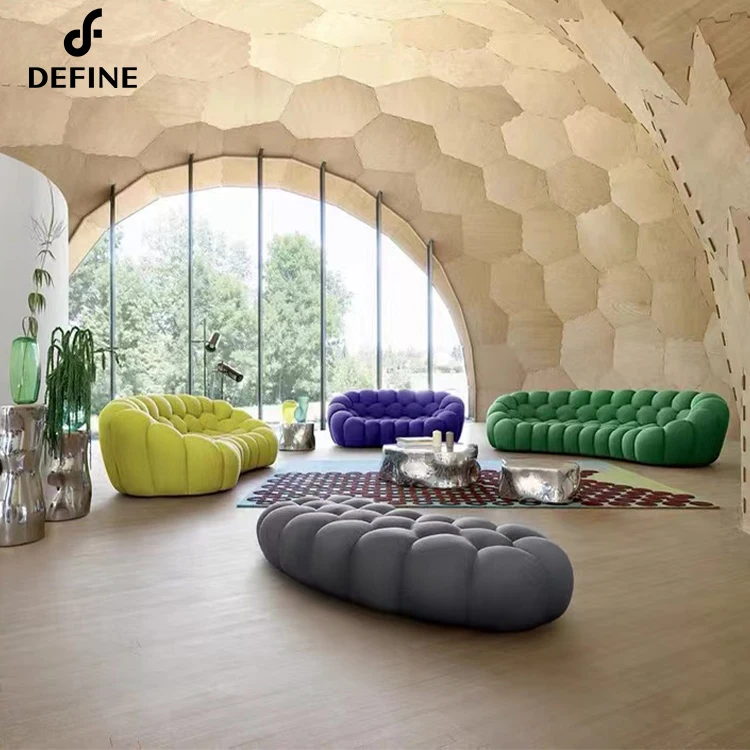 High quality comfortable fabric bright color bubble sofa for bedroom living room