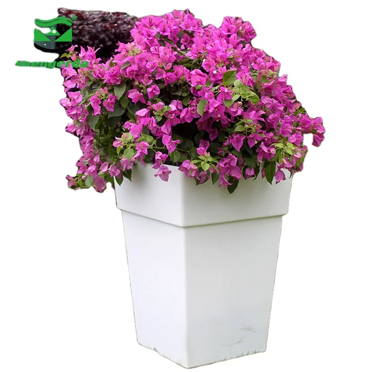Cheap Flowerpots manufacturing Chinese Square Large Big Size Tall Outdoor Garden White Plastic Planter Flower Plant Pots