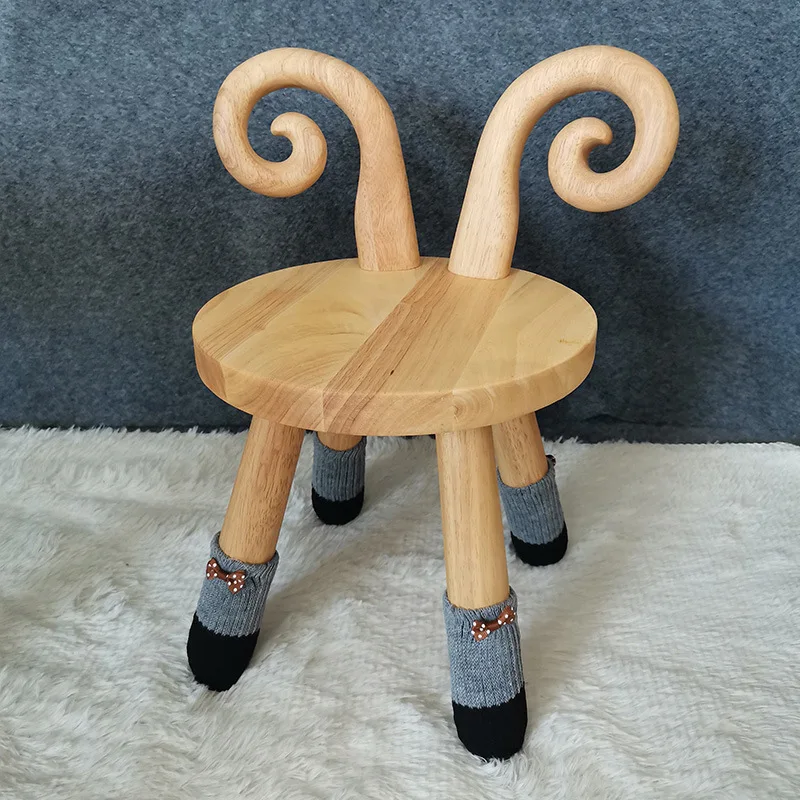 Детский мультяшный стул из массива дерева скамейка спинка стул