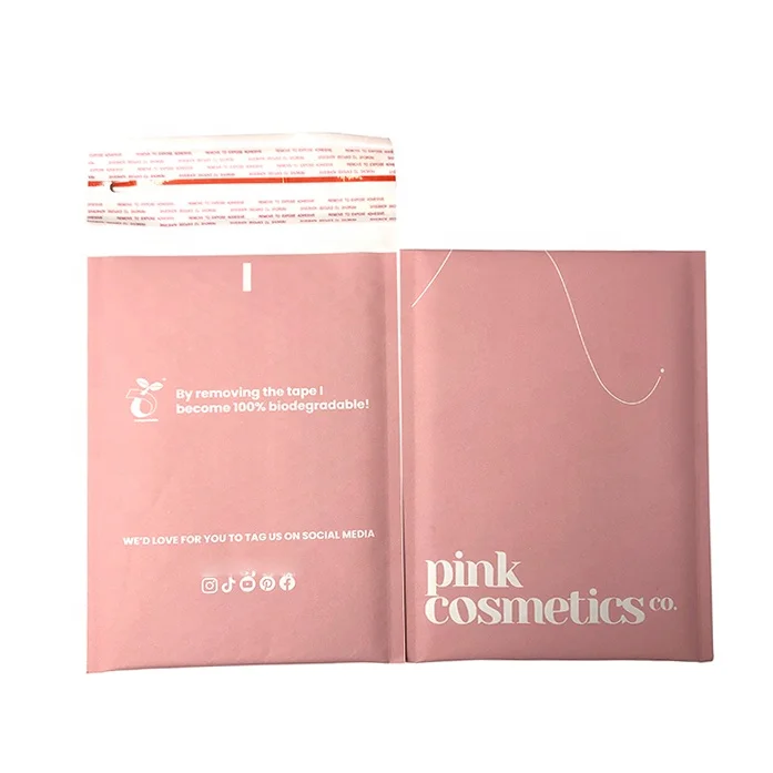 Reusable 100% Recycled Custom Kraft Bubble Mailers Padded Envelopes Bag For Online Store Goods Shipping