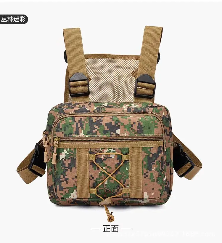 OEM Sports Jogging Chest Bags Outdoor Tactical Vest Bags Oxford Polyester Camouflage Front Chest Backpack Hanging Men Chest Bag