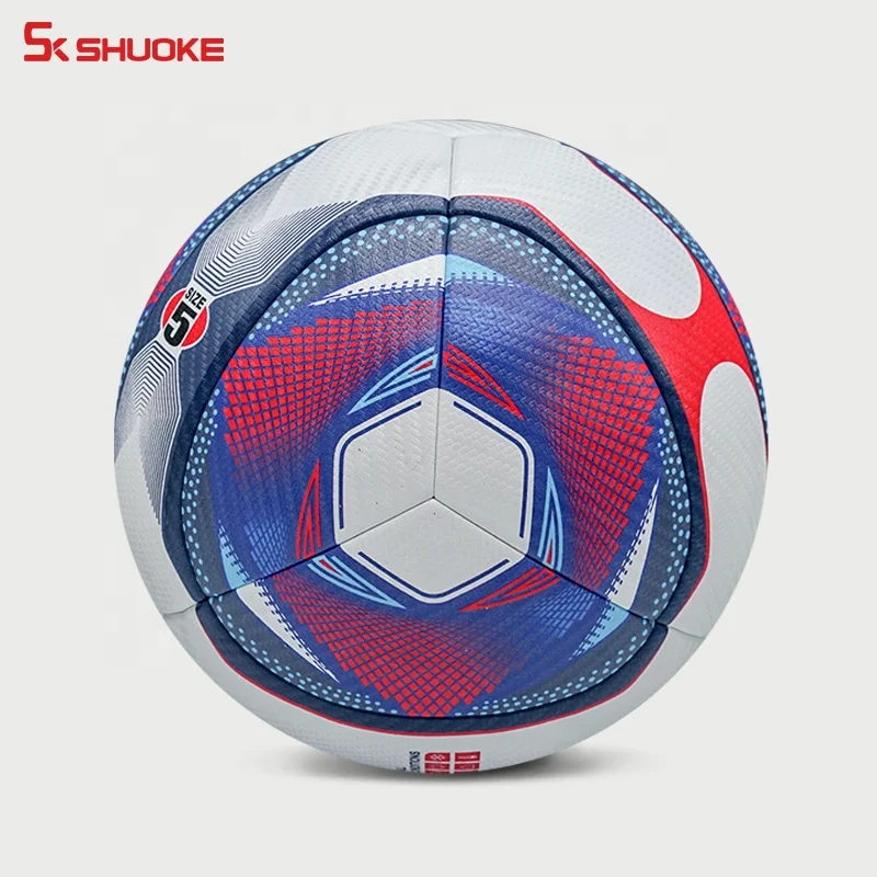 Custom premium match ball PU leathers thermal bonded size 5 soccer ball football