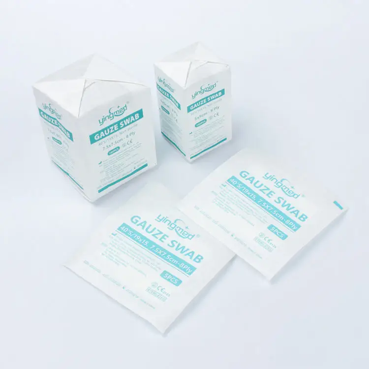 Yingmed Medical Consumable Hemostatic Gauze Wraps Absorbent Breathable Compressed Z Fold Gauze Swab Gauze Pad