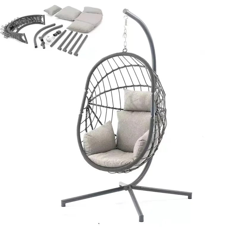 Modern Style Recliner Rattan Chair Egg Chair for Outdoor Living Room Furniture Cocoon-shaped Hammock Chair