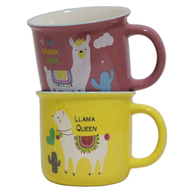 
Custom Logo Printing Enamel Color Glaze Mug, Enamel Camping Yellow Mug Print Decal Wholesale Enamel Coffee Mug 