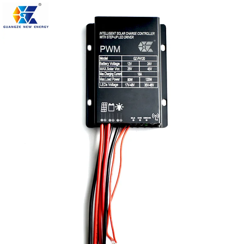 IP67 контроллер солнечного заряда PWM 12V/24V 18A для уличного освещения
