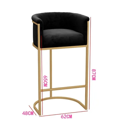 Modern factory hot selling high back gold frame metal counter bar stool, bar chair