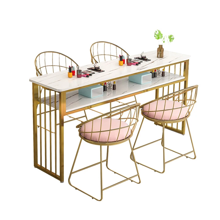 Simple modern marble nail table manicure table and chair set professional salon nail tech tables nageltisch manicure station