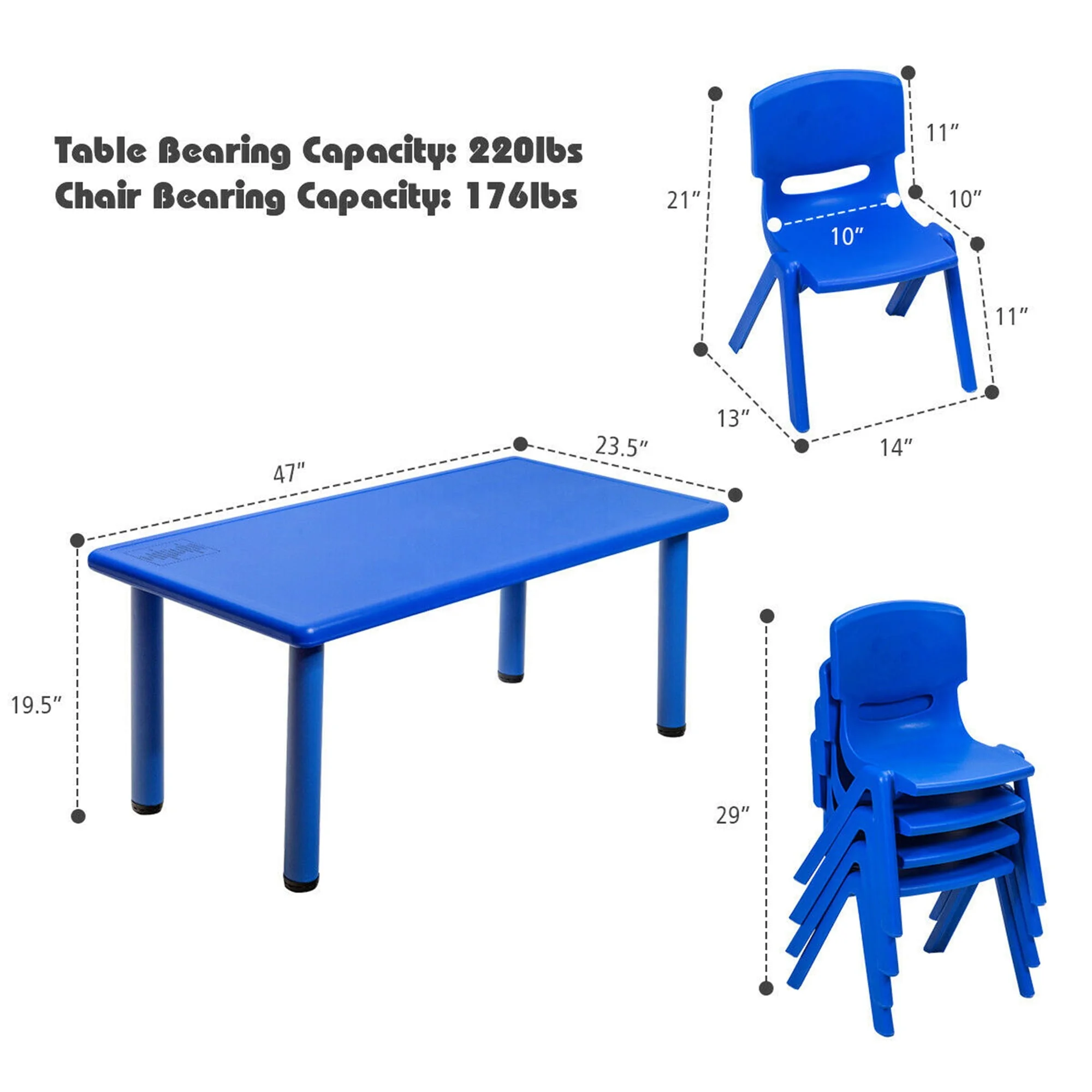colorful Adjustable Stackable plastic children Playroom Classroom daycare preschool  table and chairs sets furnitures for kids