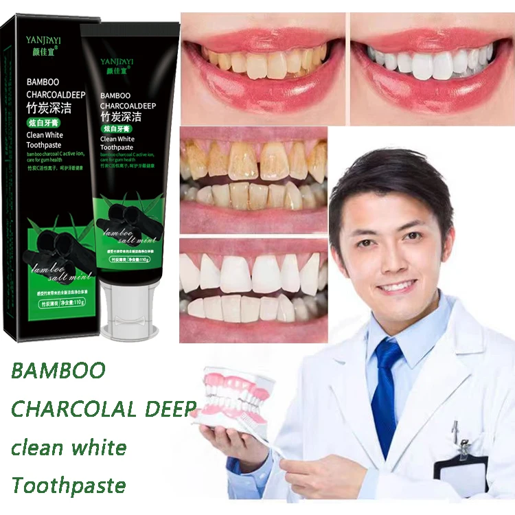 Bamboo Charcoal Deep Tooth Clean Dental Stains Remove Oral Odor Brighten Teeth  Fast Whitening Toothpaste