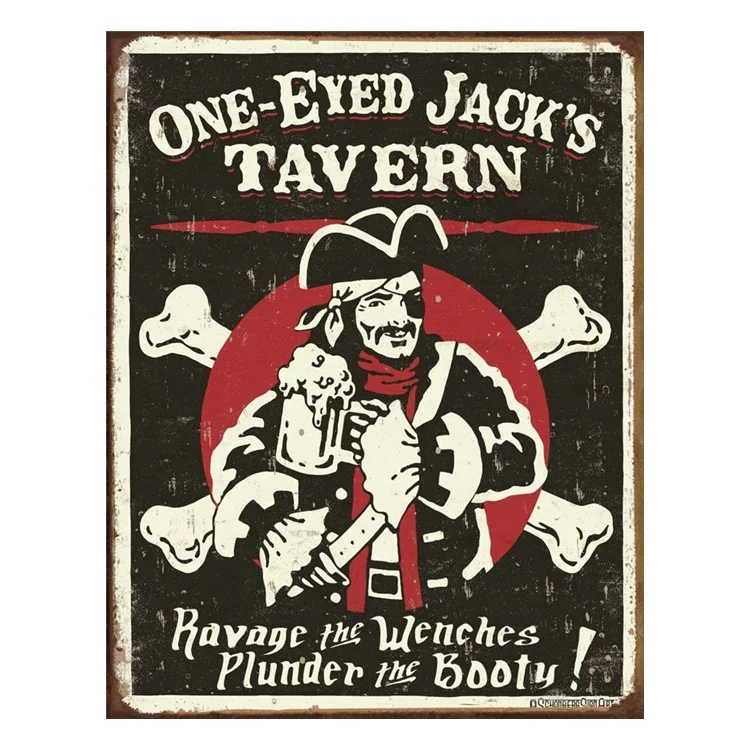 High quality painted metal crafts vintage posters funny rustic retro printed metal tin signs