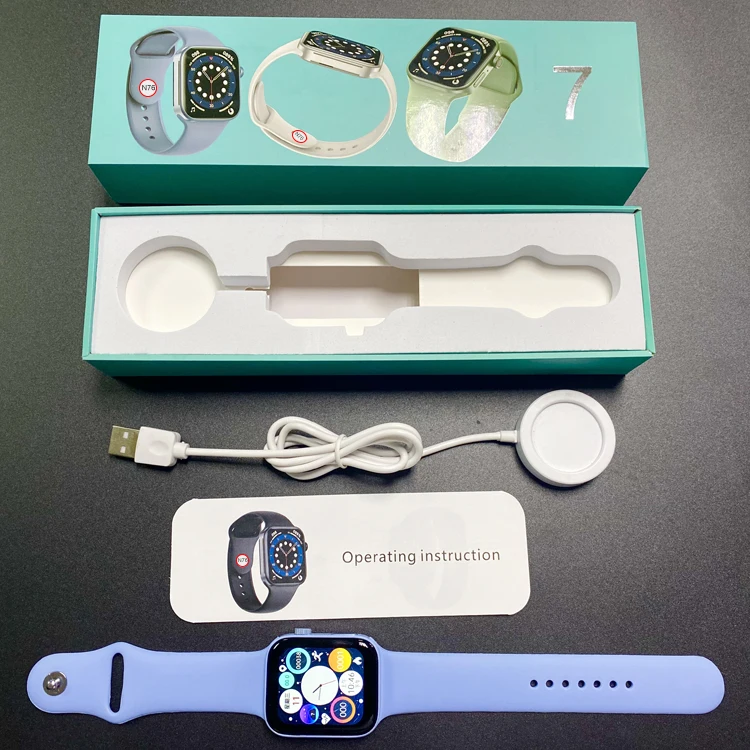 1 75 дюймовые 385*385 Смарт-часы Plaza N76 пульсометр HS6621 чип Akilli Saat Online Серия 7