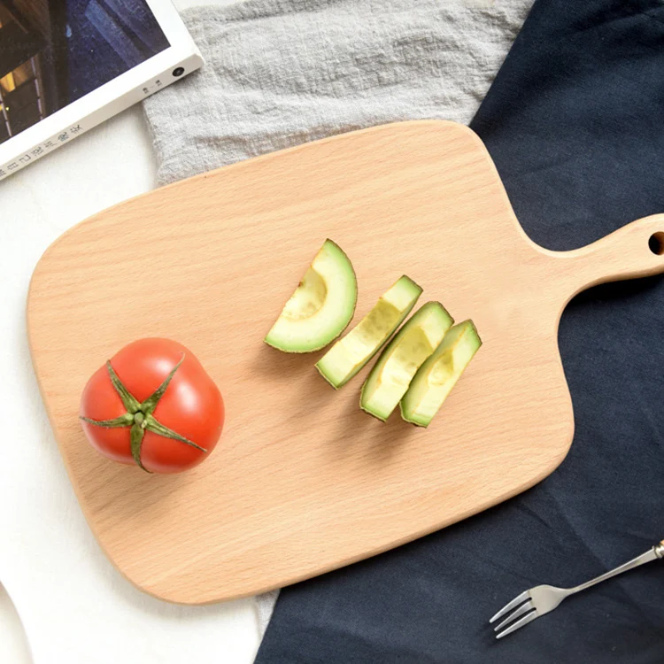 Hot Bread Charcuterie Wooden Chopping Blocks Beech Cheese Cutting Board With Handle