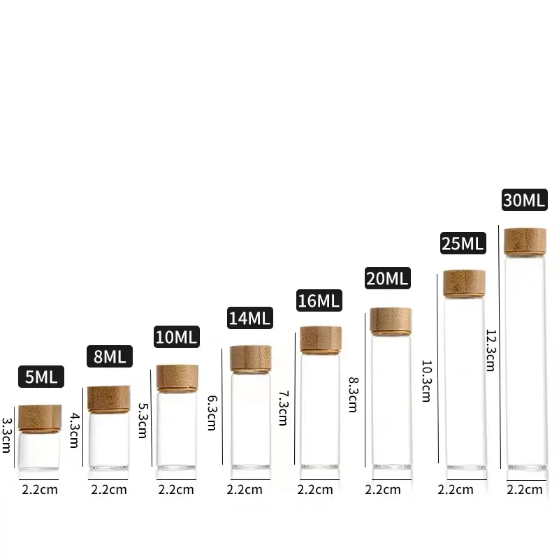 Custom Size 8ml Laboratory tube Amber Glass Liquid Reagent Chemical Bottle glass test tube bottle With Inner Cap Seal