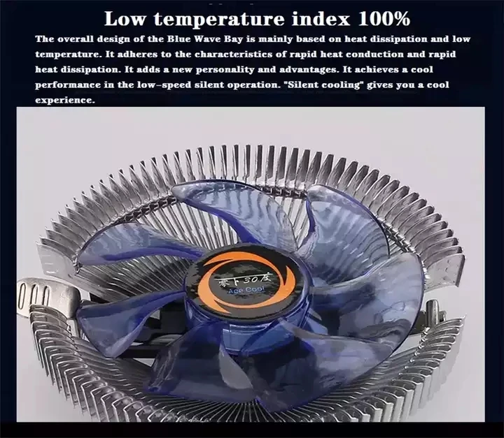 DC 12V 3pin LED Aluminum Cooling Fan be quiet LGA775/115X  AMD PC Cpu Cooler Heatsink radiators heatpipe