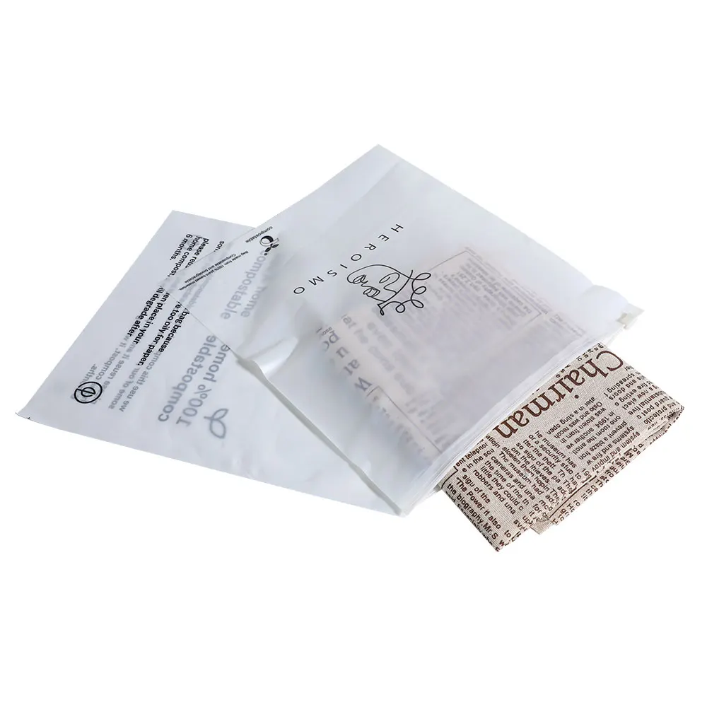 XCGS Factory X-Large Size 100% Compostable PBAT PLA Resealable Zip Bags For Clothing Packaging Instead of Plastic Bag