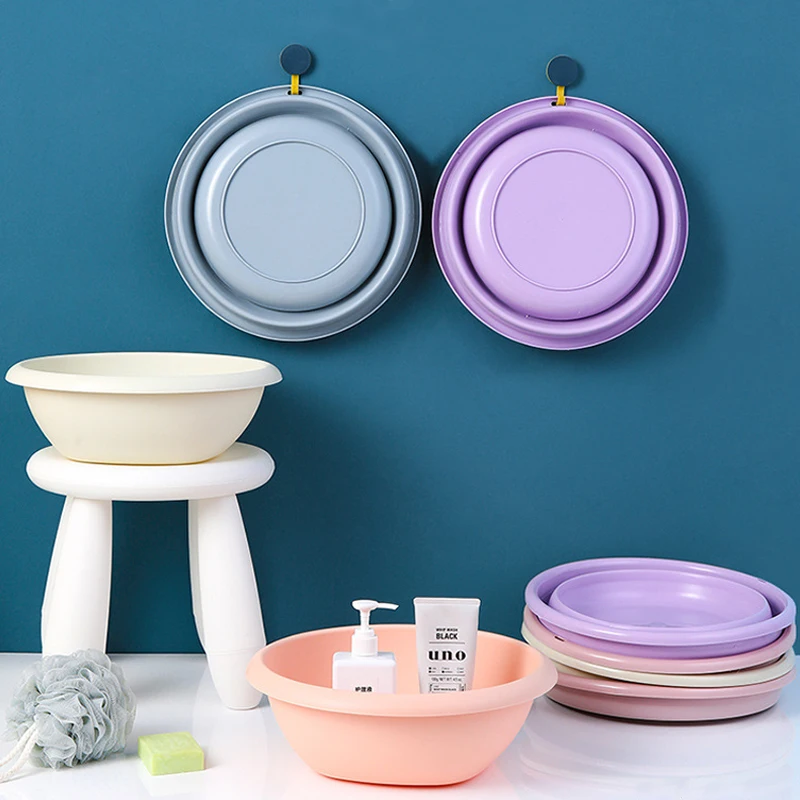 M Size Plastic Multipurpose Foldable Wash Basin Portable Collapsible Camp Outdoor Basin  Baby Washbasin