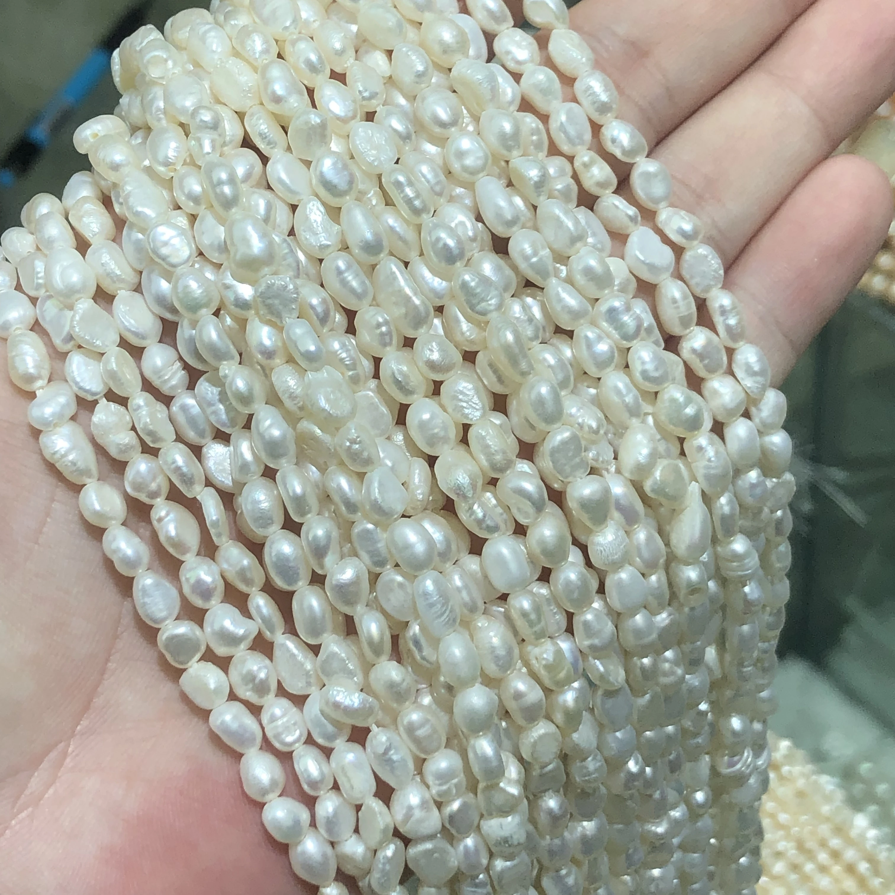 Natural straight hole freshwater pearl 4-12mm Baroque irregular pearl loose bead bracelet necklace jewelry wholesale