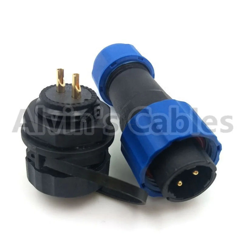 SD13 IP68 2 pin waterproof and dustproof connector male plug female socket LED power cord auto connector