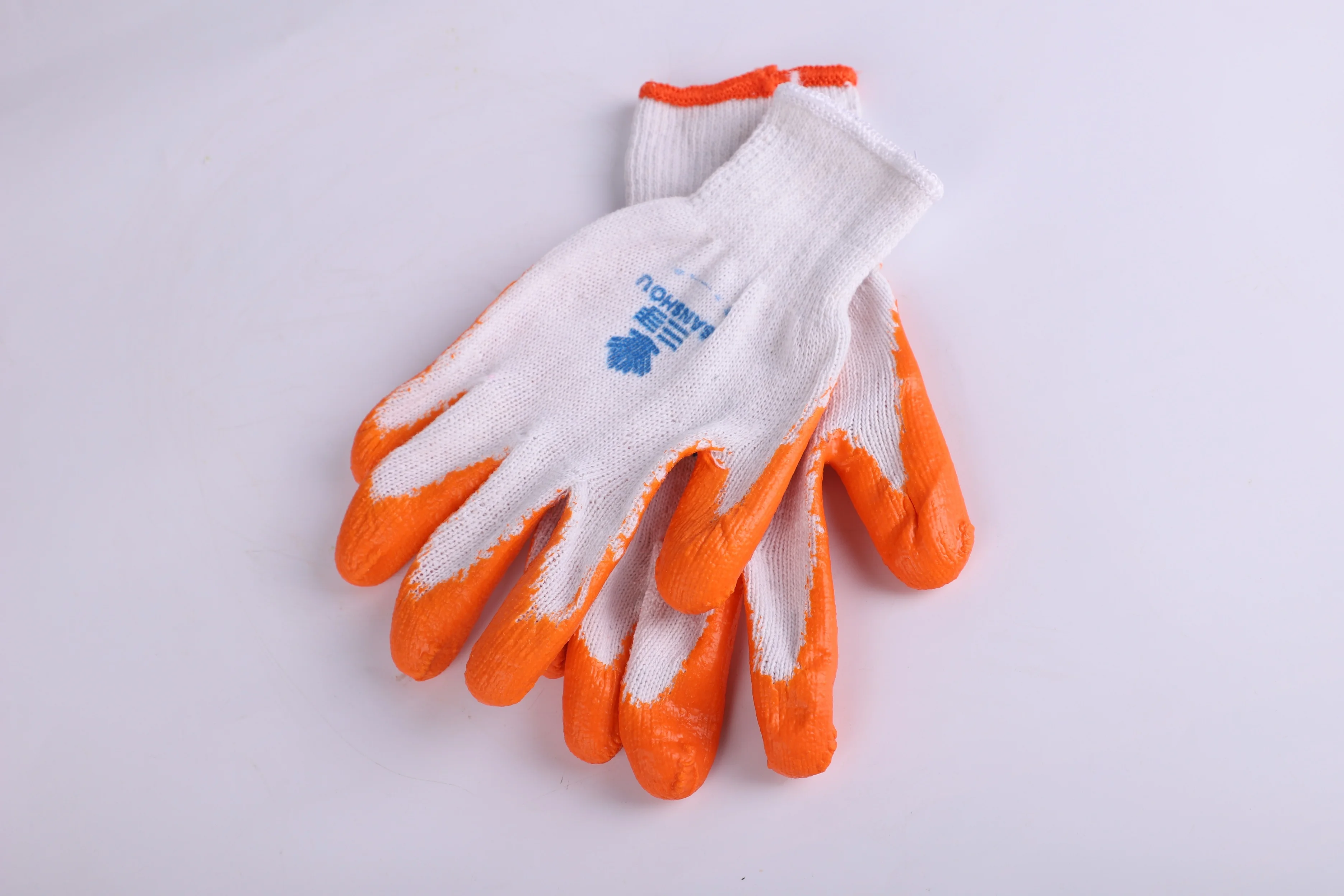10 gauge garden grey cotton knitted crinkle latex coated safety work gloves of manufacturer