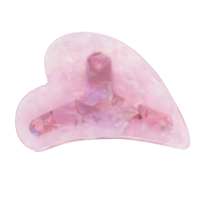 High Quality 7.5cm Triangular Heart Shape Fresh Metal and Acetate triangle and heart shape claw clips