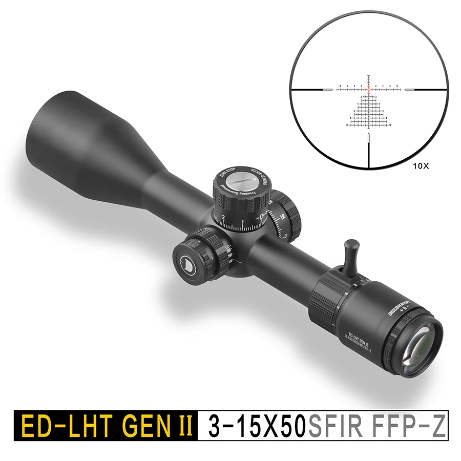 DISCOVERYOPT ED-LHT GEN2 3-15X50SFIR FFP Zero Stop Red Reticle Tactical Optical Sight Hunting Scope