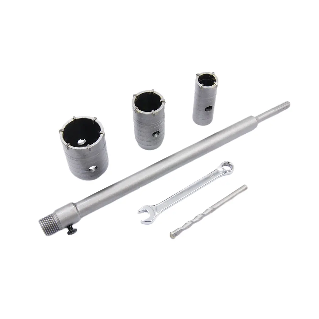 30mm, 40mm, 50mm hole saw, SDS bit and 350mm adapter, concrete, cement stone walls Concrete drill bit set