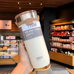 550ml/710ml Coffee Cup Double Stainless Steel Coffee Thermos Mug Car Vacuum Flask Thermos Cup Thermal Mug Leakproof Water Bottle