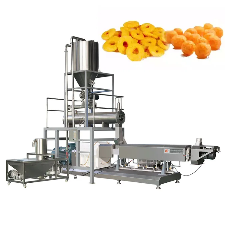 Fully Automatic 150kg/h Industrial Extruded Multi-functional Corn Puff Snack Food Making Machine