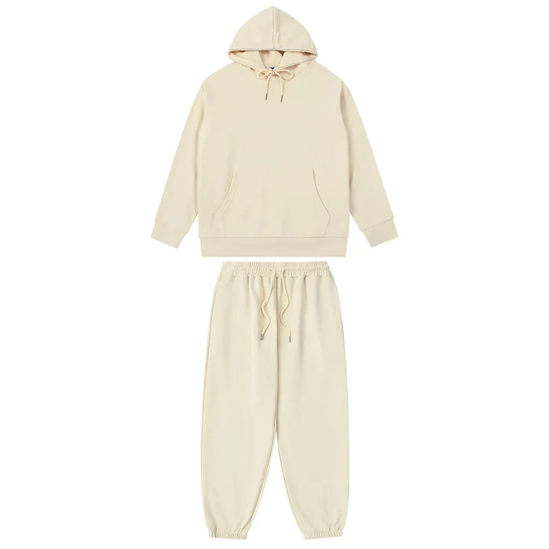 MSET5015 High Quality Low OEM MOQ 350g Unisex Solid Color Jogger Set Sweatpants and Hoodie Set Training&Jogging Wear