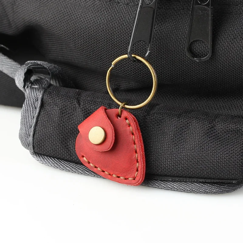YY Stocked Genuine Leather Guitar Pick Holder Portable Guitar Pick Case Music Instrument Plectrum Cover for Musicians