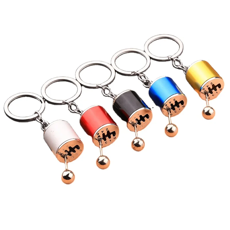 Funny Gearbox Keychain Creative alloy Gear Shift Keychain Six Speed Manual Shift metal key chains for Men Gift Auto Part Keyring