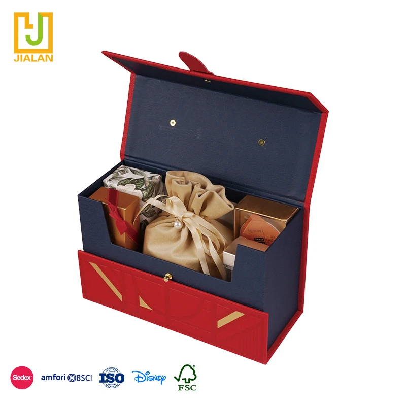 Online Best Service Red Briefcase Design Leather With Metal Handle wedding favors bridesmaid paper gift box