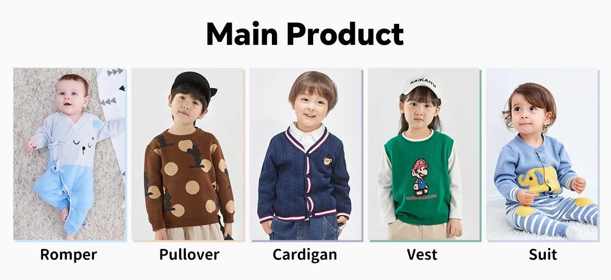New Born Baby Clothes Knitted Sweatshirt Cardigan Baby Knit Cotton Sweater Manufacturer Designer Unisex Knitwear