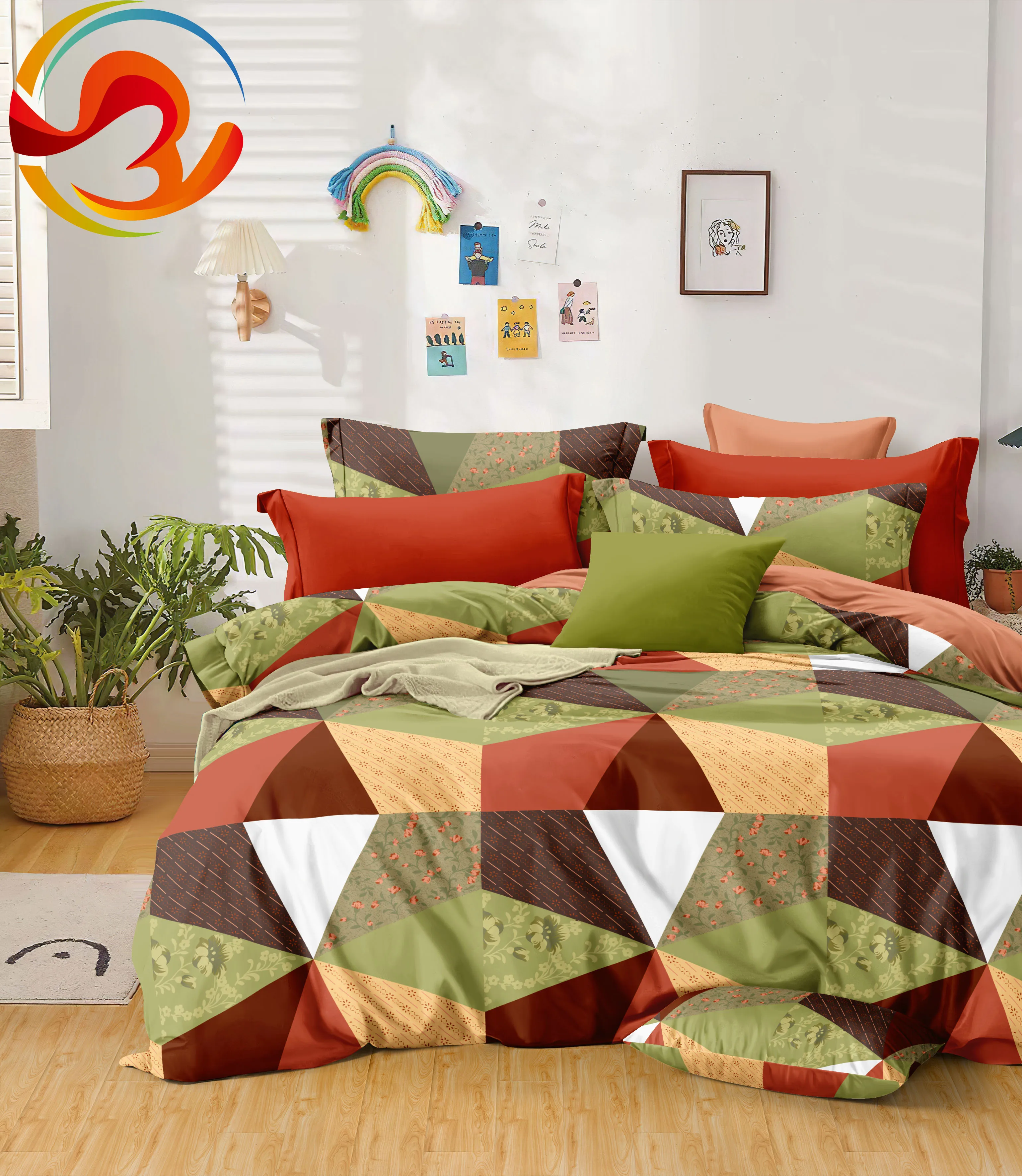 Home textile wholesale double single juego de sabanas 4pcs 100% Polyester Microfiber Fabric bedsheet bedding set