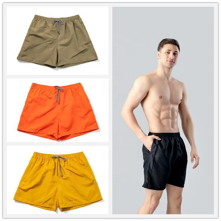 Swim Trunks Custom Logo Quick Dry Beach Shorts with Pockets and Mesh Lining Bermuda Shorts for Men