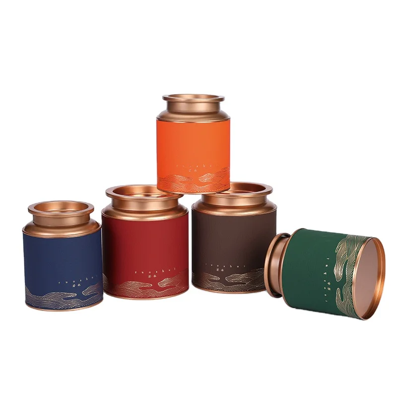 Жестяная коробка для чая Ретро круглая Бытовая твердая металлическая Прямая поставка с завода Банка бесплатные образцы доступны 13 5х12