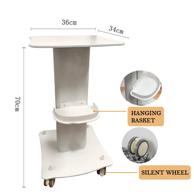 Ready Stock Steel Facial Machine Used Beauty Instrument Salon Tray Rolling Cart Trolley SPA Beauty Trolley with Wheels