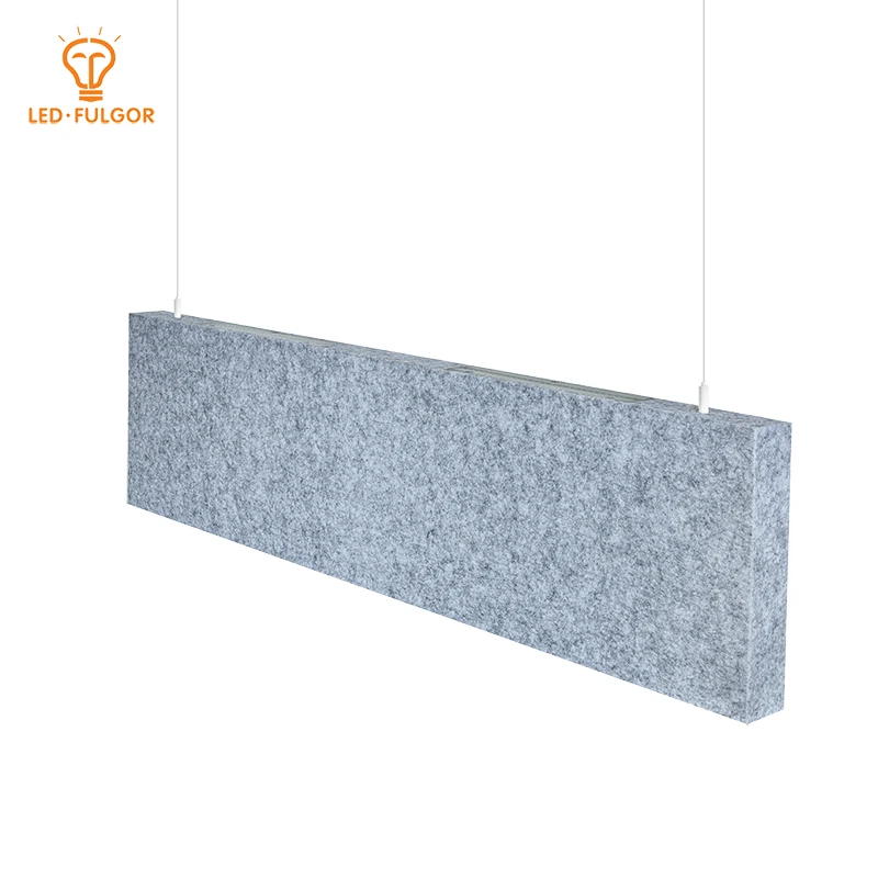 100% polyester sound absorbing NRC 0.85 Fireproof Acoustic office lighting hanging linear