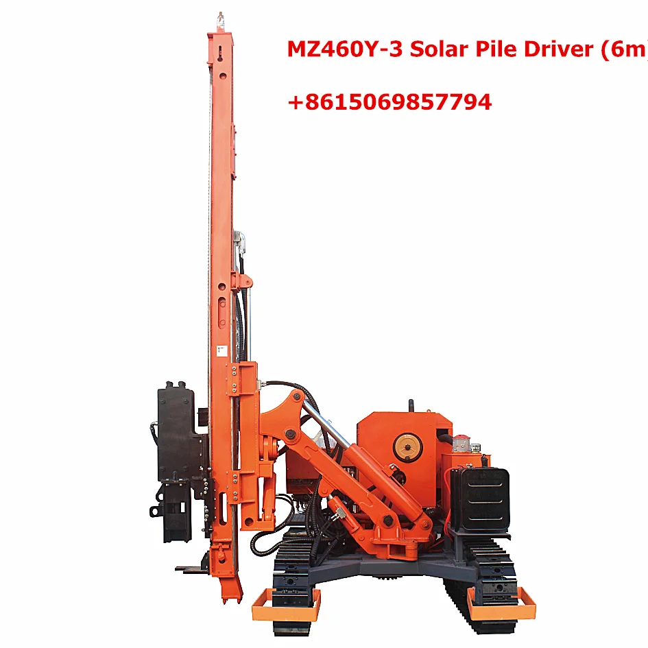 MZ460Y-3 China Helical Ground Screw Piles Hot Dip Galvanizing Ground Anchor Earth Screw Driver Machine With Flange