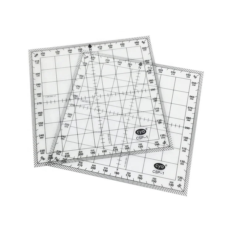NW, NE, SE, SW on each corner 5 inch square aviation protractor CSP-1