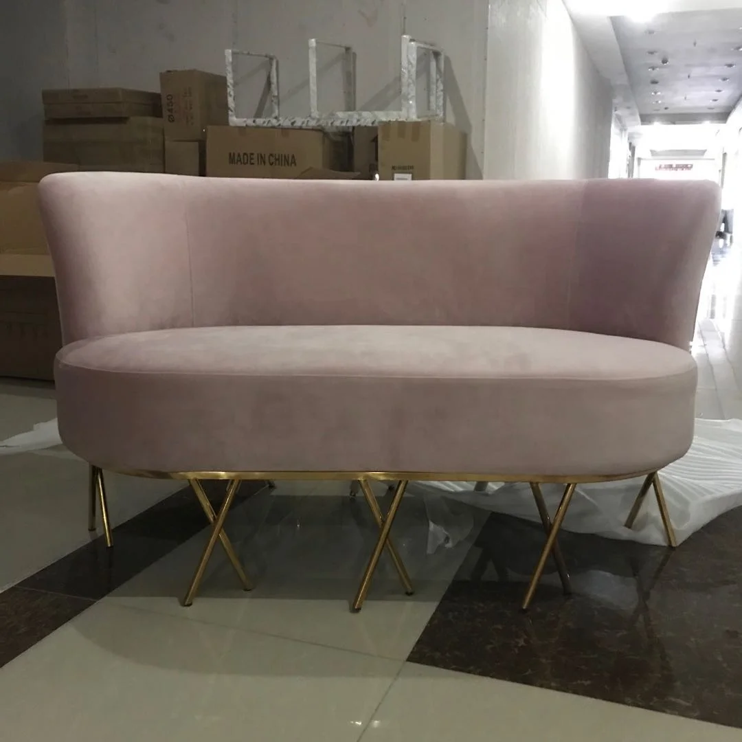 
Luxury Lifestyle Visionnaire Home Contemporary Living Room Furniture Pink Gold Brushed Velvet Sofa Lounge 