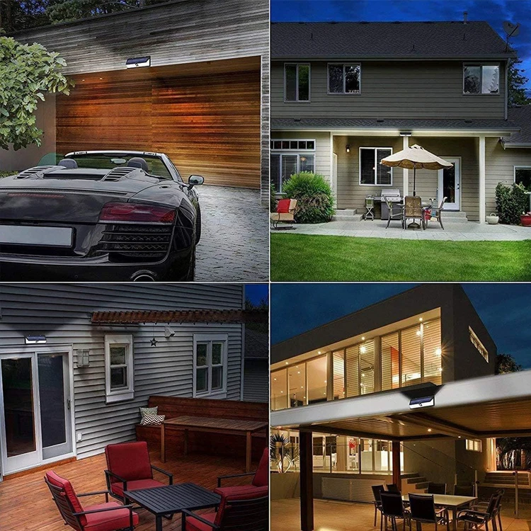 3 Light ModesOutdoor Solar Light Solar Wall Lamp with Motion Sensor 118 LED Solar Lamp with Remote Control