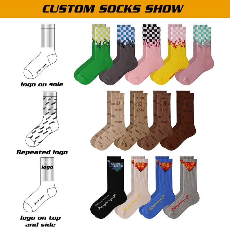 socks with your logo custom colorful socks unisex sports socks custom logo