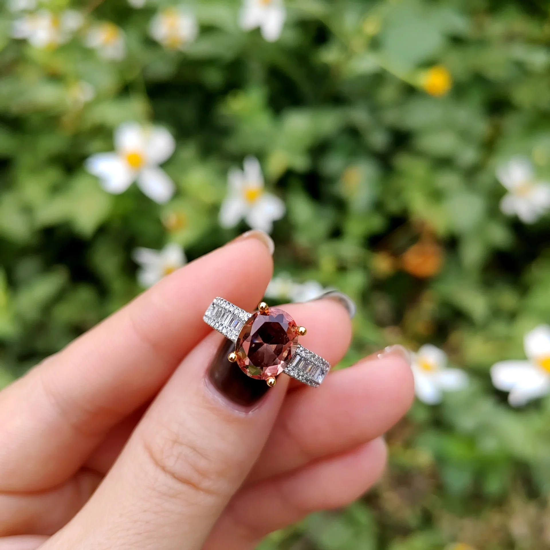 Turkish alumina inlaid color changing Sultanite open adjustable ring European and American personality fashion popular style