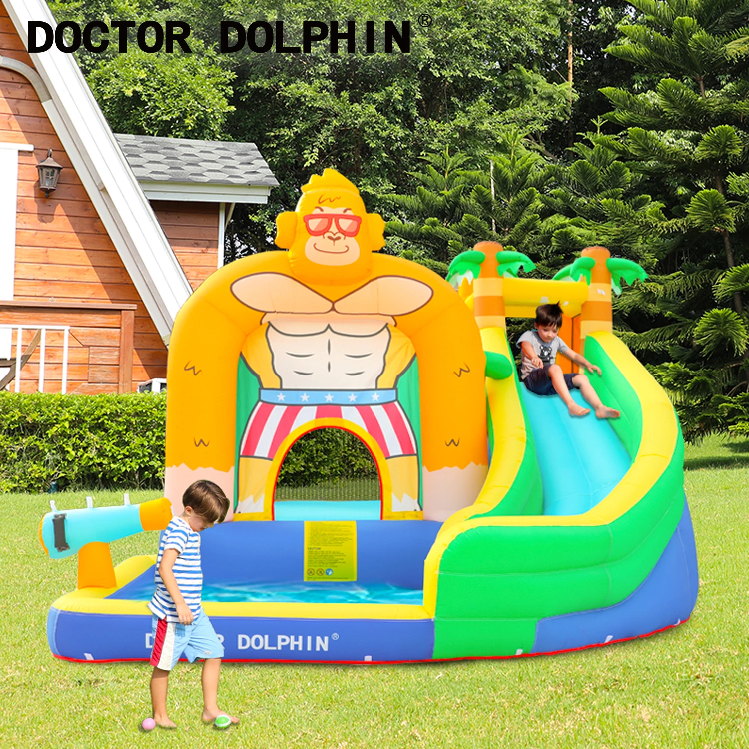 Надувной надувной Горный Замок Doctor Dolphin бассейн с горкой оптовая