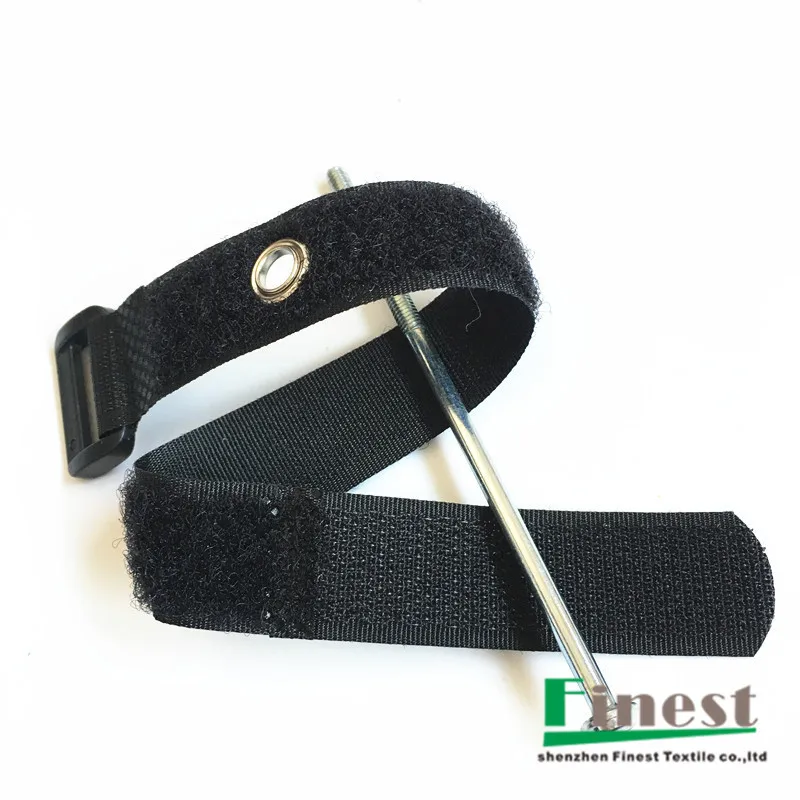 Free samples Customized Nylon mounting strap with Grommet velcroes Cinch Strap