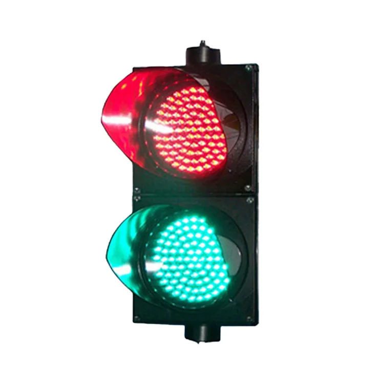 Outdoor Waterproof 300mm Traffic Signal Light 12V Intelligent LED with Red Green Yellow Lens PC Material Safety Warning Light